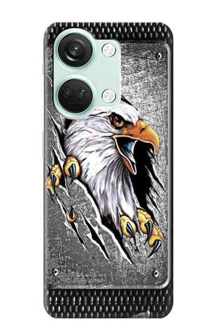 W0855 Eagle Metal Hard Case and Leather Flip Case For OnePlus Nord 3