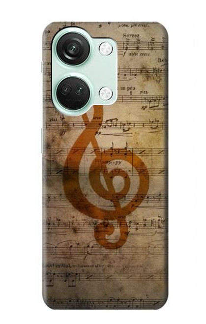 W2368 Sheet Music Notes Hard Case and Leather Flip Case For OnePlus Nord 3