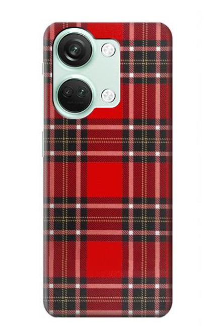 W2374 Tartan Red Pattern Hard Case and Leather Flip Case For OnePlus Nord 3