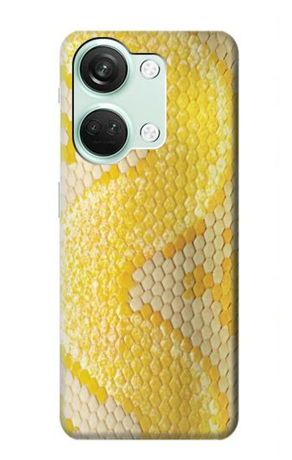 W2713 Yellow Snake Skin Graphic Printed Hard Case and Leather Flip Case For OnePlus Nord 3