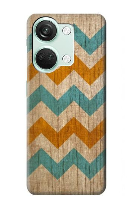 W3033 Vintage Wood Chevron Graphic Printed Hard Case and Leather Flip Case For OnePlus Nord 3