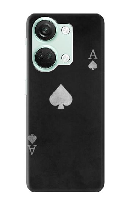 W3152 Black Ace of Spade Hard Case and Leather Flip Case For OnePlus Nord 3