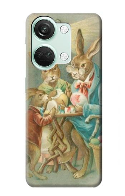 W3164 Easter Rabbit Family Hard Case and Leather Flip Case For OnePlus Nord 3