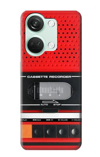 W3204 Red Cassette Recorder Graphic Hard Case and Leather Flip Case For OnePlus Nord 3