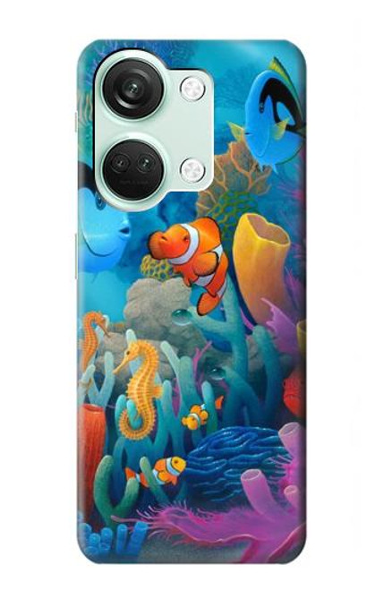 W3227 Underwater World Cartoon Hard Case and Leather Flip Case For OnePlus Nord 3