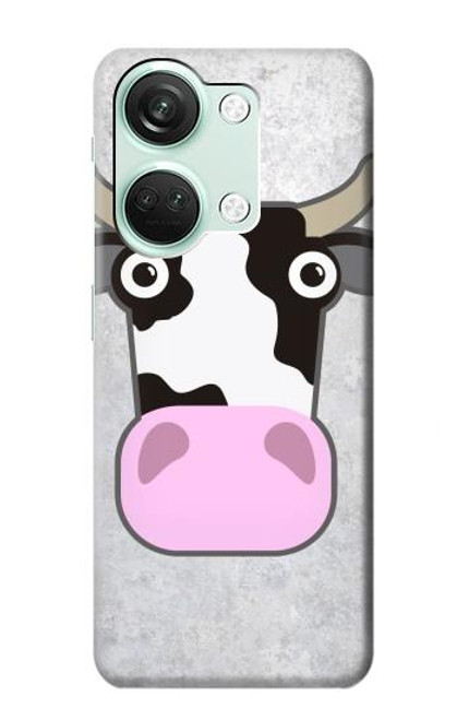 W3257 Cow Cartoon Hard Case and Leather Flip Case For OnePlus Nord 3