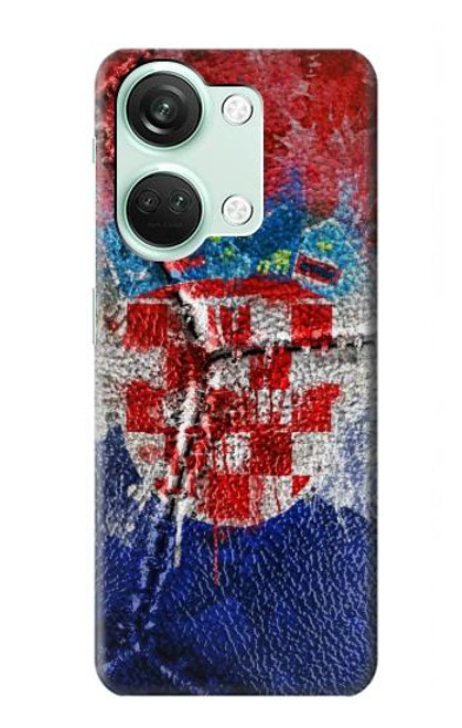 W3313 Croatia Flag Vintage Football Graphic Hard Case and Leather Flip Case For OnePlus Nord 3