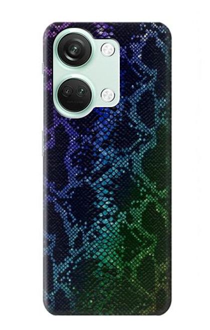 W3366 Rainbow Python Skin Graphic Print Hard Case and Leather Flip Case For OnePlus Nord 3