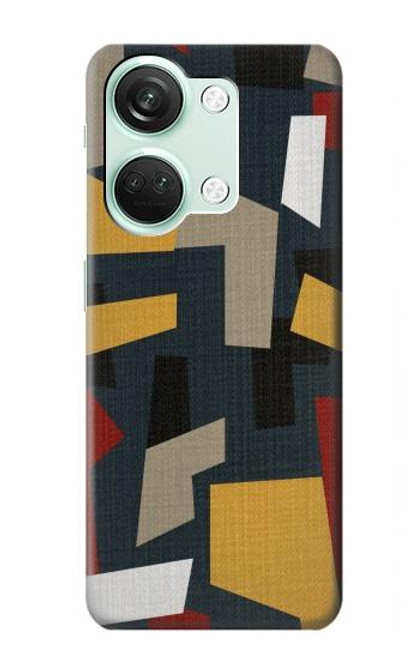 W3386 Abstract Fabric Texture Hard Case and Leather Flip Case For OnePlus Nord 3