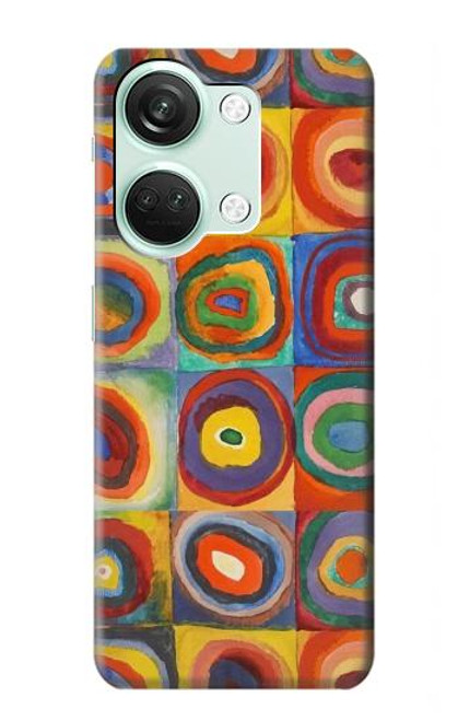 W3409 Squares Concentric Circles Hard Case and Leather Flip Case For OnePlus Nord 3