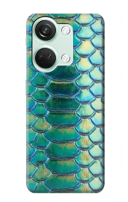 W3414 Green Snake Scale Graphic Print Hard Case and Leather Flip Case For OnePlus Nord 3