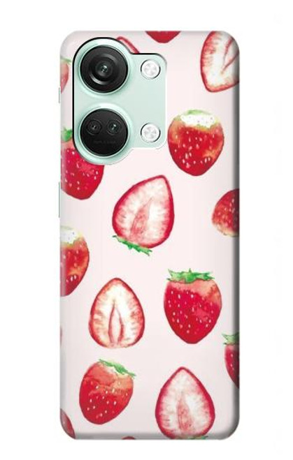 W3481 Strawberry Hard Case and Leather Flip Case For OnePlus Nord 3