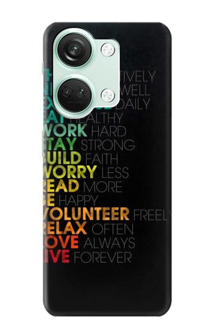 W3523 Think Positive Words Quotes Hard Case and Leather Flip Case For OnePlus Nord 3