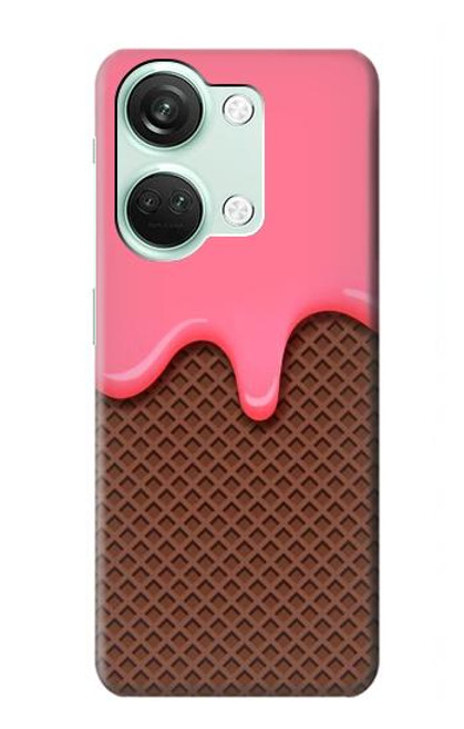 W3754 Strawberry Ice Cream Cone Hard Case and Leather Flip Case For OnePlus Nord 3
