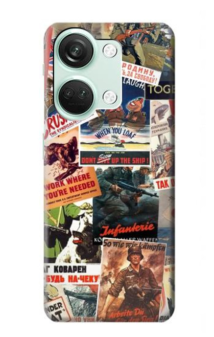 W3905 Vintage Army Poster Hard Case and Leather Flip Case For OnePlus Nord 3