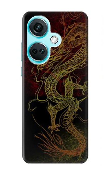 W0354 Chinese Dragon Hard Case and Leather Flip Case For OnePlus Nord CE3