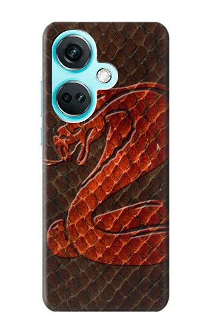 W0663 Cobra Snake Skin Hard Case and Leather Flip Case For OnePlus Nord CE3