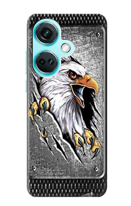 W0855 Eagle Metal Hard Case and Leather Flip Case For OnePlus Nord CE3