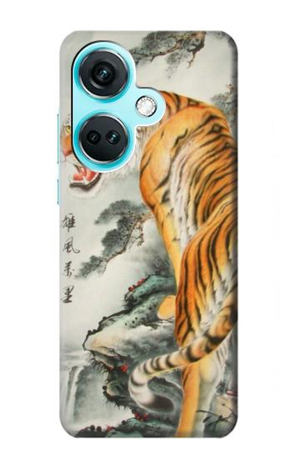 W1934 Chinese Tiger Painting Hard Case and Leather Flip Case For OnePlus Nord CE3