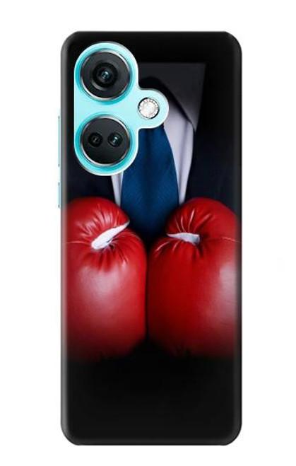 W2261 Businessman Black Suit With Boxing Gloves Hard Case and Leather Flip Case For OnePlus Nord CE3