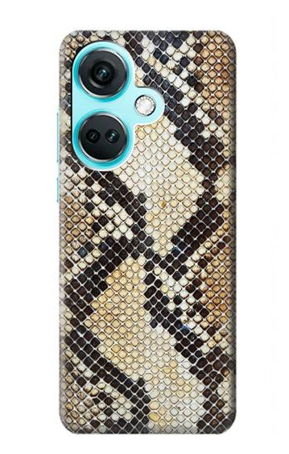 W2703 Snake Skin Texture Graphic Printed Hard Case and Leather Flip Case For OnePlus Nord CE3