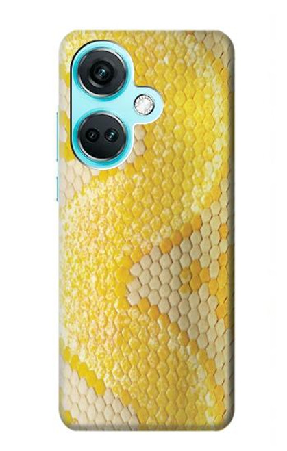 W2713 Yellow Snake Skin Graphic Printed Hard Case and Leather Flip Case For OnePlus Nord CE3