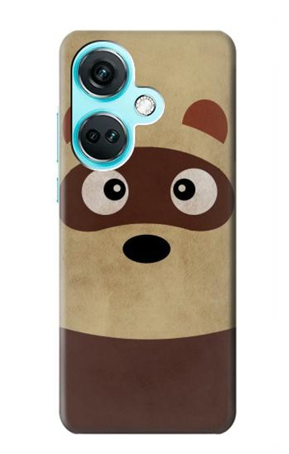 W2825 Cute Cartoon Raccoon Hard Case and Leather Flip Case For OnePlus Nord CE3