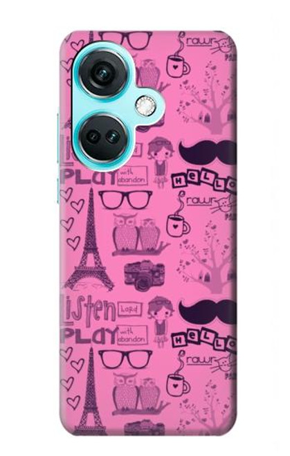 W2885 Paris Pink Hard Case and Leather Flip Case For OnePlus Nord CE3