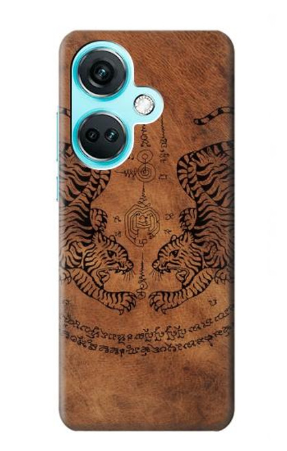 W3209 Sak Yant Twin Tiger Hard Case and Leather Flip Case For OnePlus Nord CE3