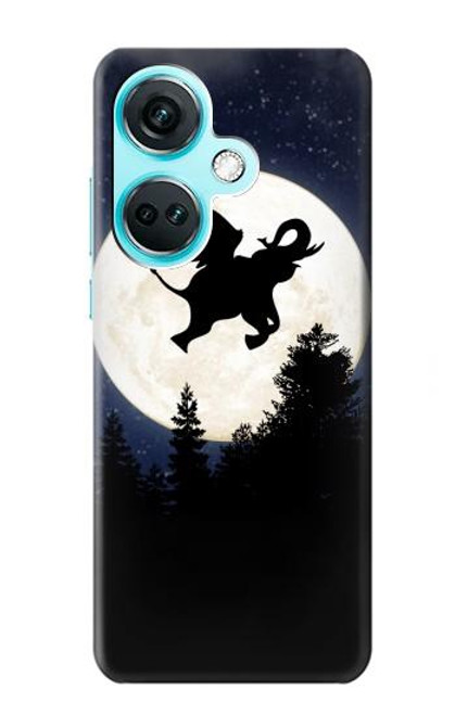 W3323 Flying Elephant Full Moon Night Hard Case and Leather Flip Case For OnePlus Nord CE3