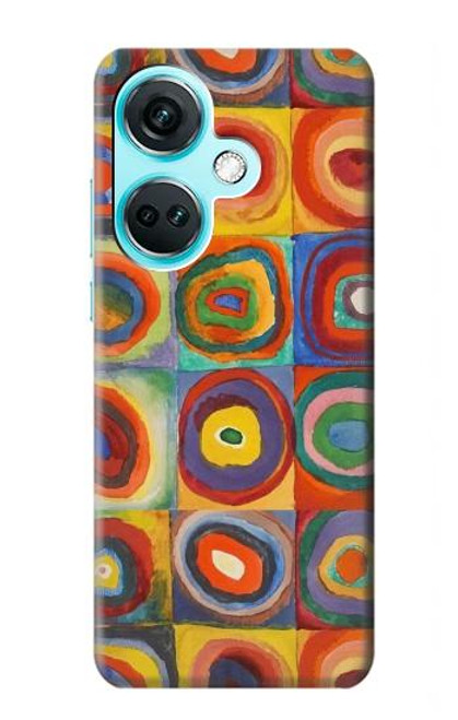 W3409 Squares Concentric Circles Hard Case and Leather Flip Case For OnePlus Nord CE3