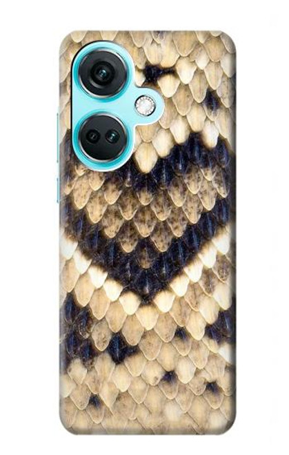 W3417 Diamond Rattle Snake Graphic Print Hard Case and Leather Flip Case For OnePlus Nord CE3