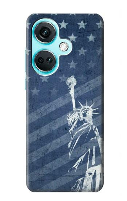 W3450 US Flag Liberty Statue Hard Case and Leather Flip Case For OnePlus Nord CE3