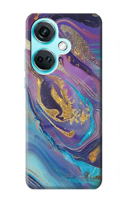 W3676 Colorful Abstract Marble Stone Hard Case and Leather Flip Case For OnePlus Nord CE3