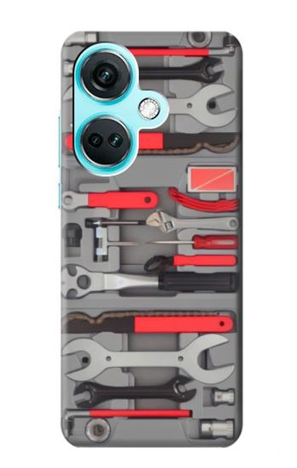 W3921 Bike Repair Tool Graphic Paint Hard Case and Leather Flip Case For OnePlus Nord CE3