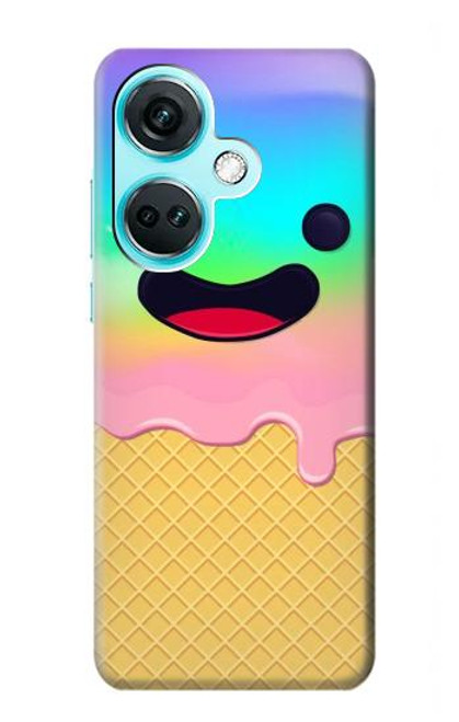 W3939 Ice Cream Cute Smile Hard Case and Leather Flip Case For OnePlus Nord CE3