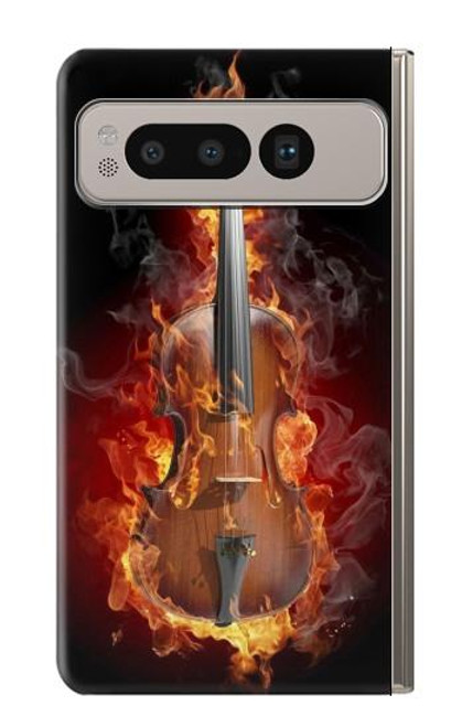 W0864 Fire Violin Hard Case and Leather Flip Case For Google Pixel Fold