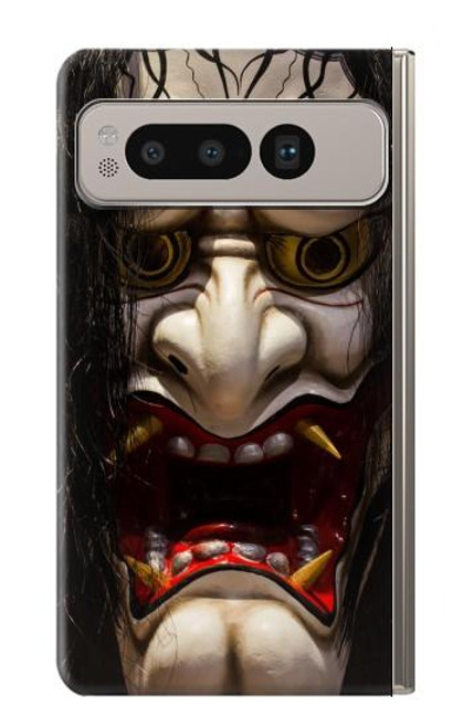 W2112 Hannya Demon Mask Hard Case and Leather Flip Case For Google Pixel Fold