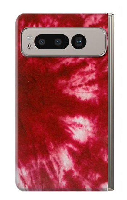 W2480 Tie Dye Red Hard Case and Leather Flip Case For Google Pixel Fold