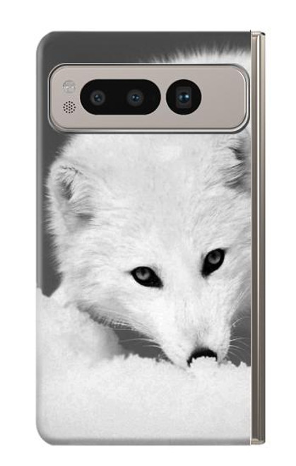W2569 White Arctic Fox Hard Case and Leather Flip Case For Google Pixel Fold