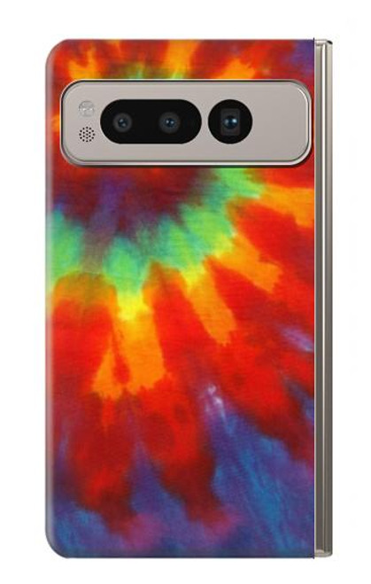 W2985 Colorful Tie Dye Texture Hard Case and Leather Flip Case For Google Pixel Fold