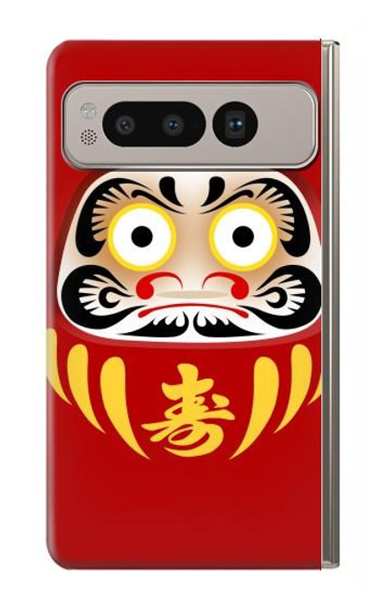 W3045 Japan Good Luck Daruma Doll Hard Case and Leather Flip Case For Google Pixel Fold