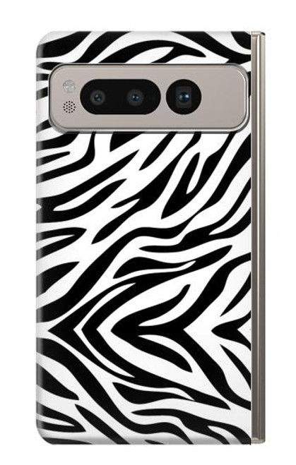 W3056 Zebra Skin Texture Graphic Printed Hard Case and Leather Flip Case For Google Pixel Fold