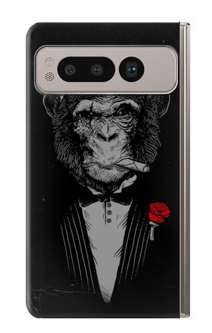 W3167 Funny Monkey God Father Hard Case and Leather Flip Case For Google Pixel Fold