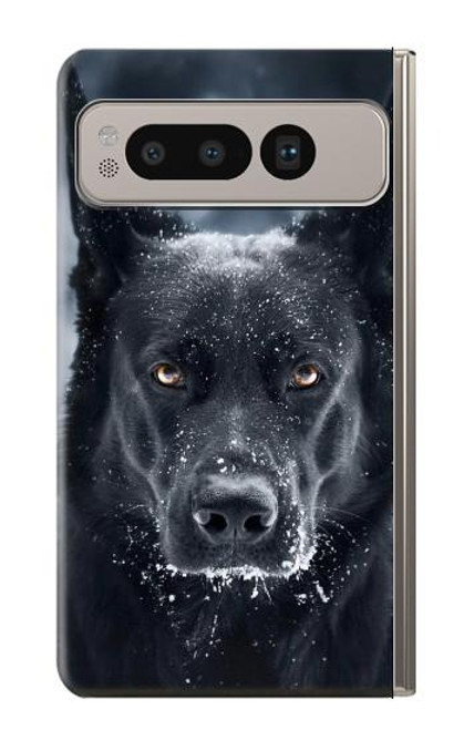 W3168 German Shepherd Black Dog Hard Case and Leather Flip Case For Google Pixel Fold