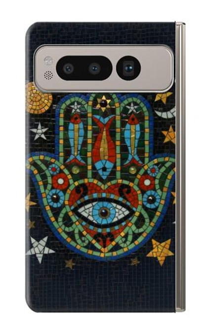 W3175 Hamsa Hand Mosaics Hard Case and Leather Flip Case For Google Pixel Fold