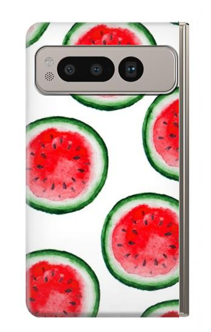 W3236 Watermelon Pattern Hard Case and Leather Flip Case For Google Pixel Fold