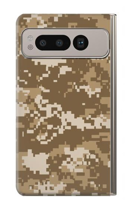 W3294 Army Desert Tan Coyote Camo Camouflage Hard Case and Leather Flip Case For Google Pixel Fold