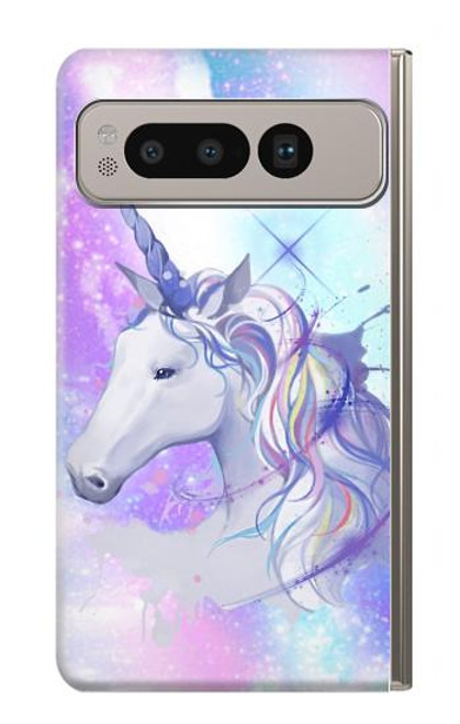 W3375 Unicorn Hard Case and Leather Flip Case For Google Pixel Fold