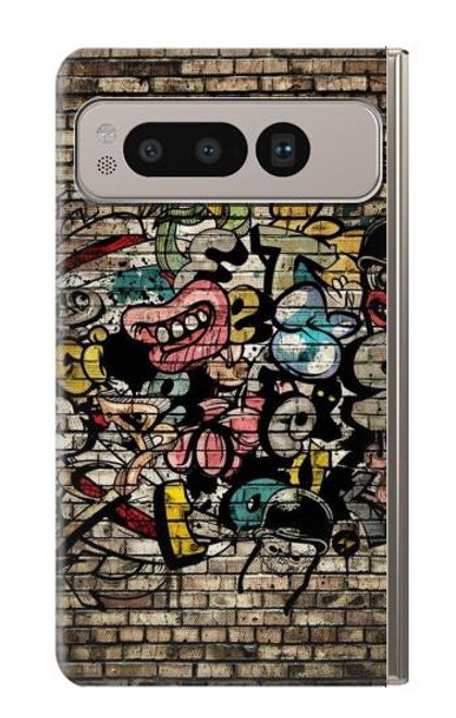 W3394 Graffiti Wall Hard Case and Leather Flip Case For Google Pixel Fold